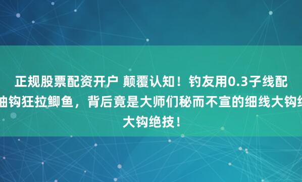 正规股票配资开户 颠覆认知！钓友用0.3子线配5号袖钩狂拉鲫鱼，背后竟是大师们秘而不宣的细线大钩绝技！